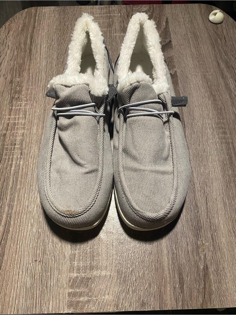 Cozy Slip-On Moccasin Slipper - Gray